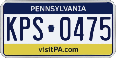 PA license plate KPS0475