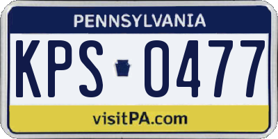 PA license plate KPS0477