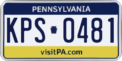 PA license plate KPS0481