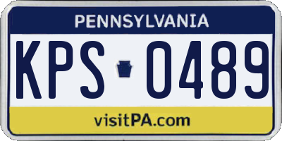 PA license plate KPS0489