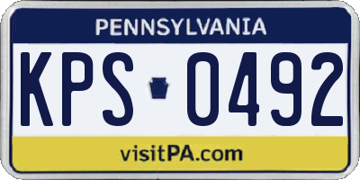 PA license plate KPS0492