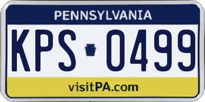 PA license plate KPS0499
