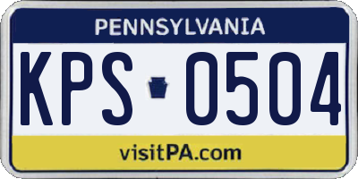 PA license plate KPS0504