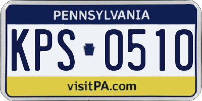 PA license plate KPS0510