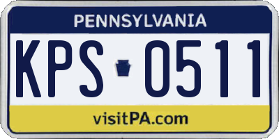 PA license plate KPS0511