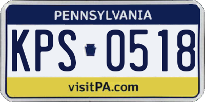 PA license plate KPS0518