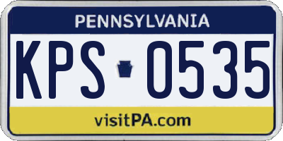 PA license plate KPS0535