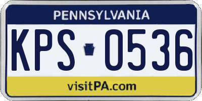 PA license plate KPS0536