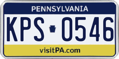 PA license plate KPS0546