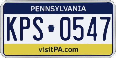 PA license plate KPS0547