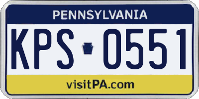 PA license plate KPS0551