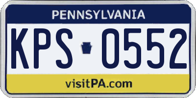PA license plate KPS0552