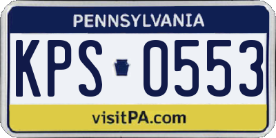 PA license plate KPS0553