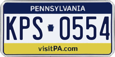 PA license plate KPS0554
