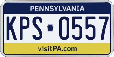 PA license plate KPS0557