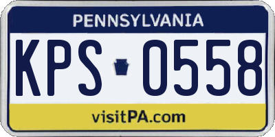 PA license plate KPS0558