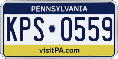 PA license plate KPS0559