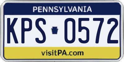 PA license plate KPS0572