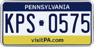 PA license plate KPS0575