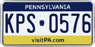 PA license plate KPS0576