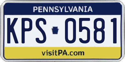PA license plate KPS0581