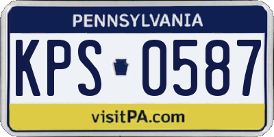 PA license plate KPS0587