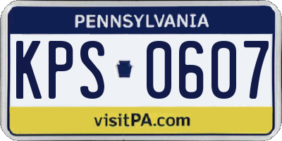 PA license plate KPS0607