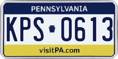 PA license plate KPS0613