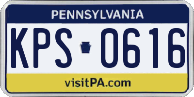 PA license plate KPS0616