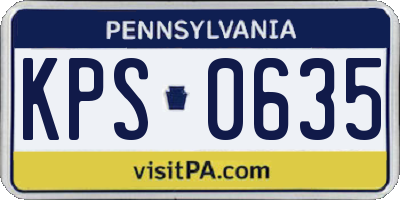 PA license plate KPS0635