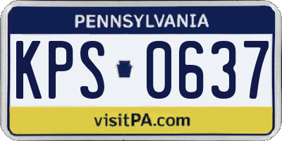 PA license plate KPS0637