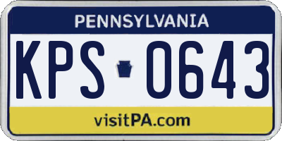 PA license plate KPS0643