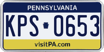 PA license plate KPS0653
