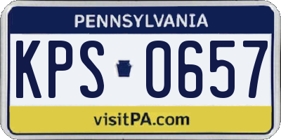 PA license plate KPS0657