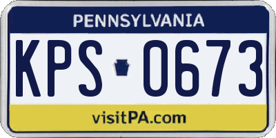 PA license plate KPS0673