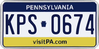 PA license plate KPS0674