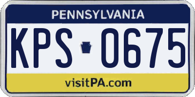 PA license plate KPS0675