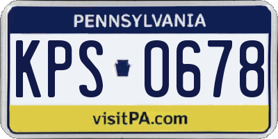 PA license plate KPS0678