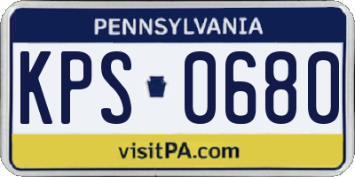 PA license plate KPS0680