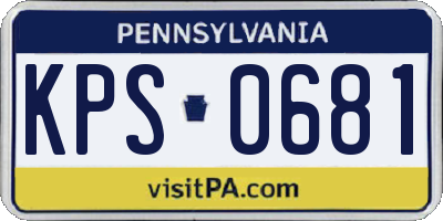 PA license plate KPS0681