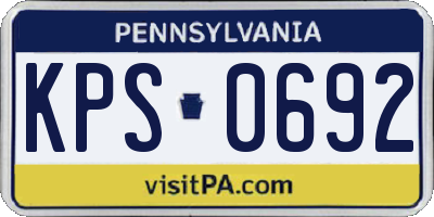 PA license plate KPS0692