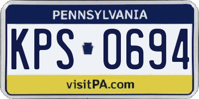 PA license plate KPS0694