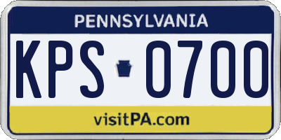 PA license plate KPS0700