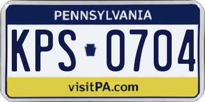 PA license plate KPS0704