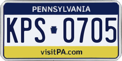 PA license plate KPS0705