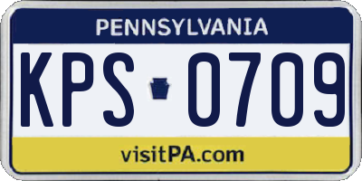 PA license plate KPS0709
