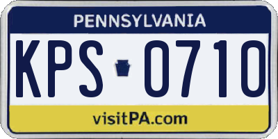 PA license plate KPS0710