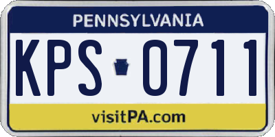 PA license plate KPS0711