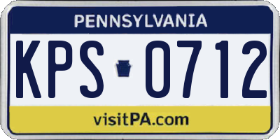 PA license plate KPS0712