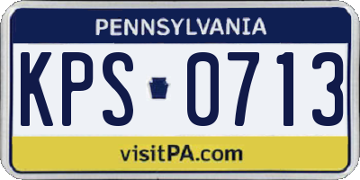 PA license plate KPS0713